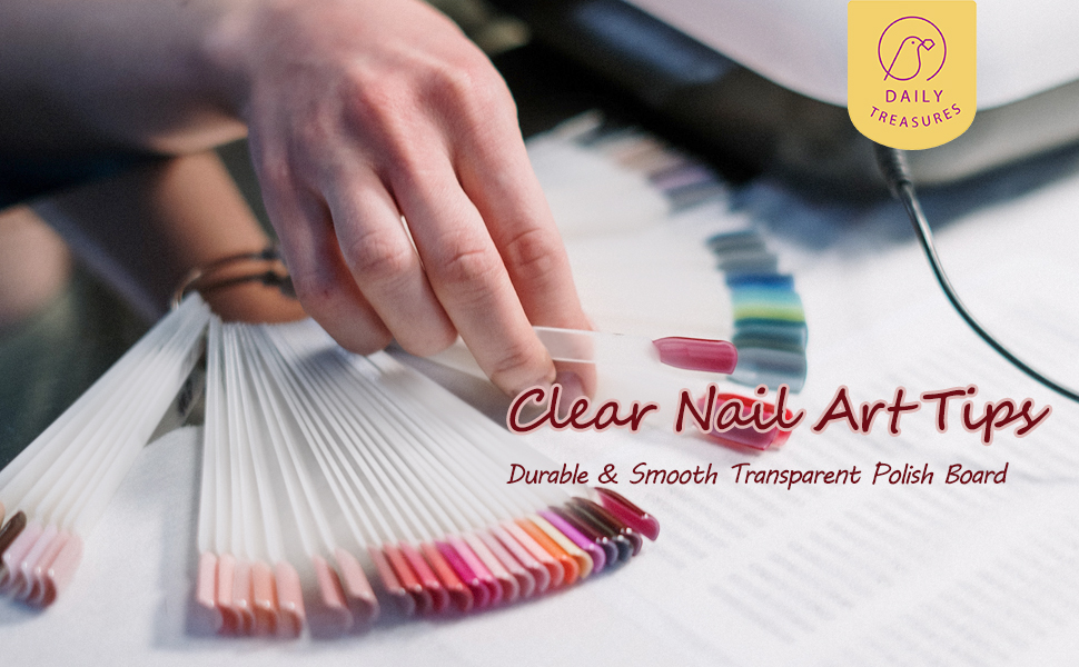 Nail Art Tips Sticks Pop Transparent Nail Display Sticks for Salon Gel Polish Practice