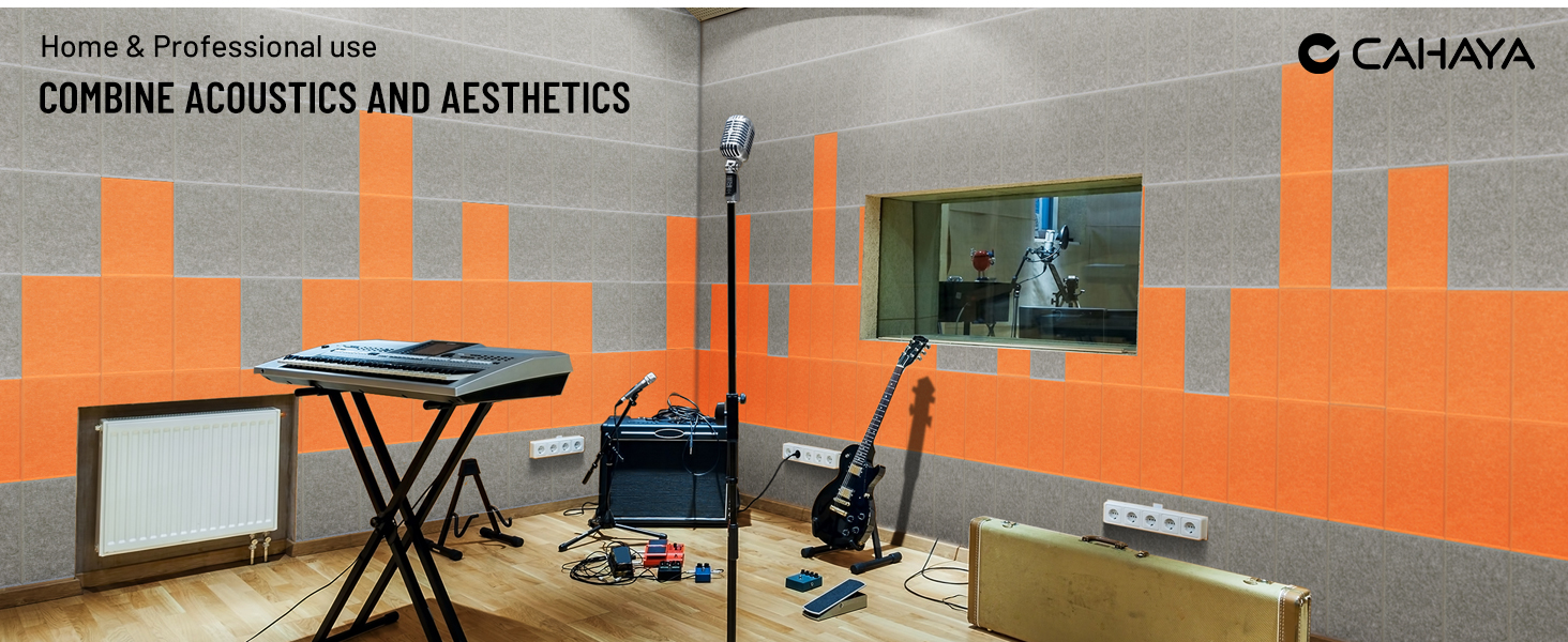 CAHAYA 12 Pack Acoustic Panels Soundproof Insulation Panel