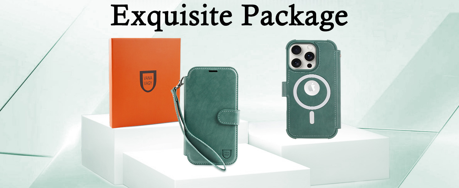 VANAVAGY Compatible for iPhone 16 Pro Wallet Case for