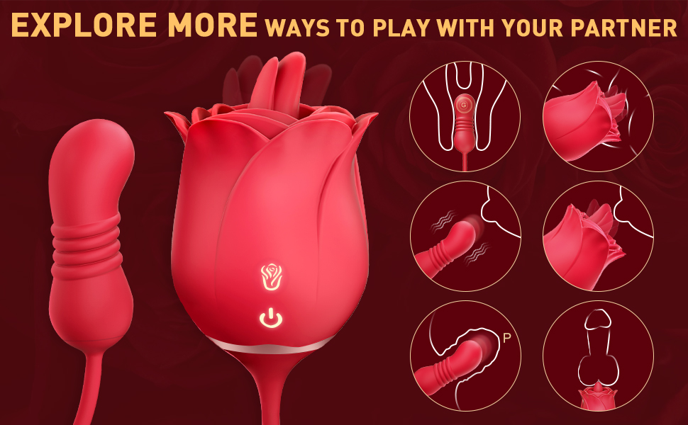 9 Tongue Licking Modes 9 Vibrating 9 Thrusting Mode