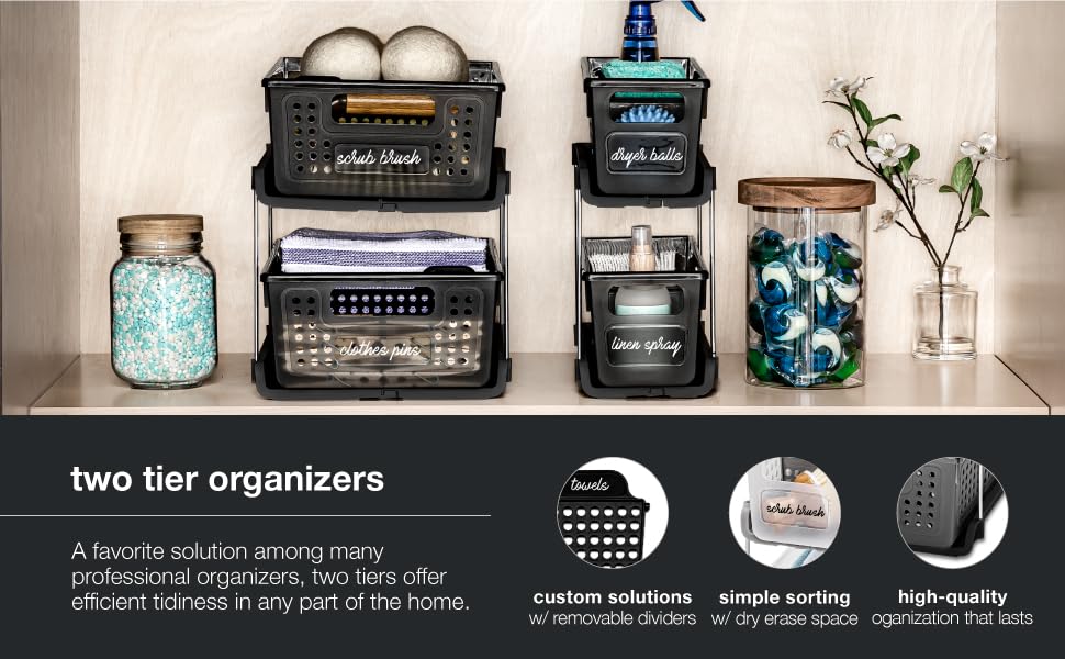 Madesmart Mini 2Tier Plastic Multipurpose Organizer with