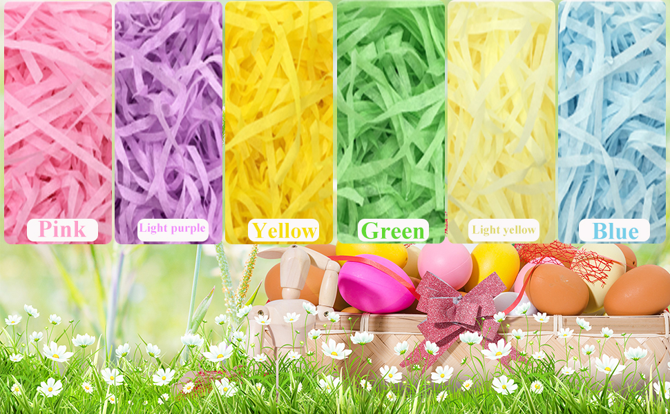 Jremreo 6 Colors 25oz (720g) Easter Grass Basket Filler
