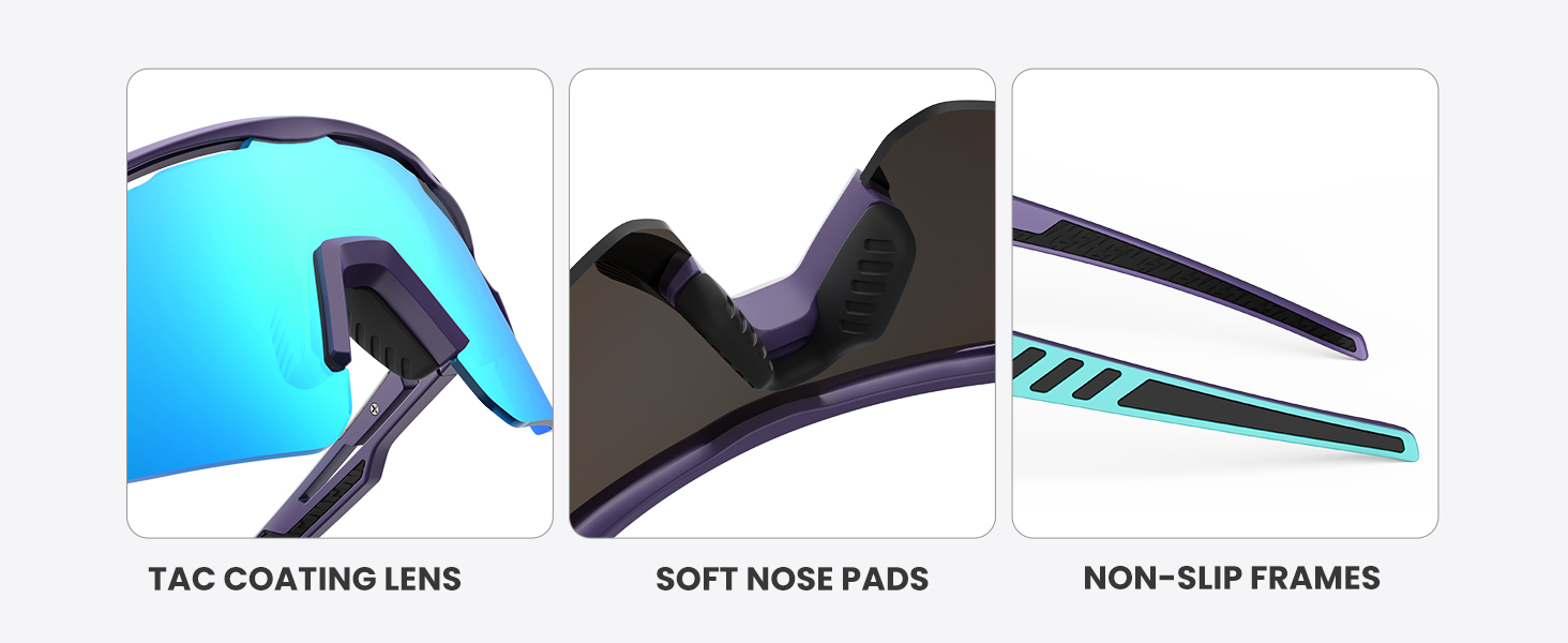 utdoorMaster Hawk II Polarized Sports Sunglasses for Men Women, UV400 Protection Cycling Baseball 