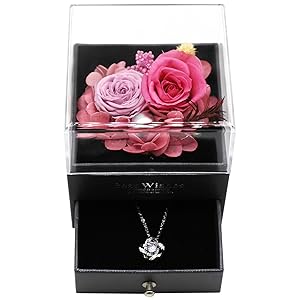 Amazon｜プリザーブドフラワー ネックレ クリスマスプレゼント 枯れ