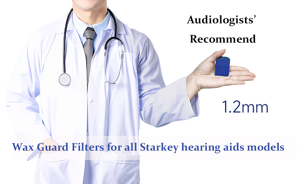 64pcs for Starkey Hear Clear Hearing Aid Wax Guards Filters Replacement (1.2mm