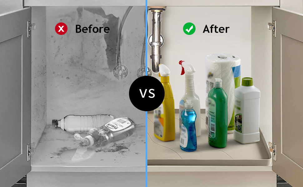 Vangostella Heavy Duty Silicone Under Sink Mats for