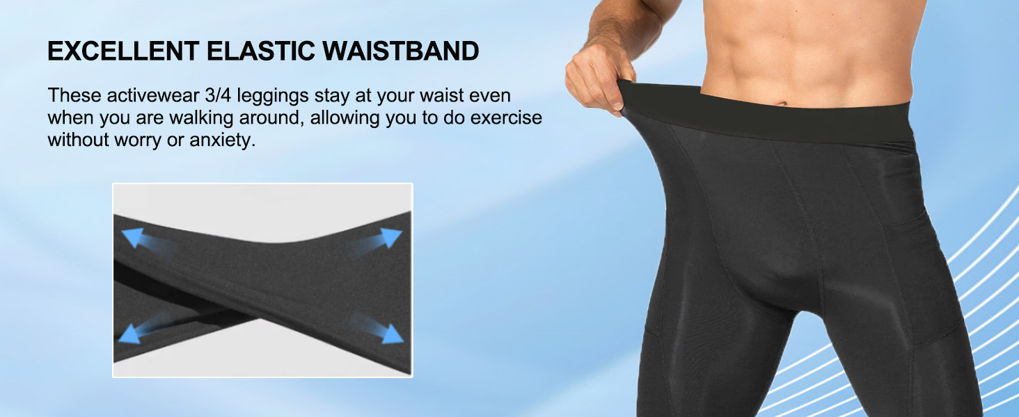 3/4 compression pants men