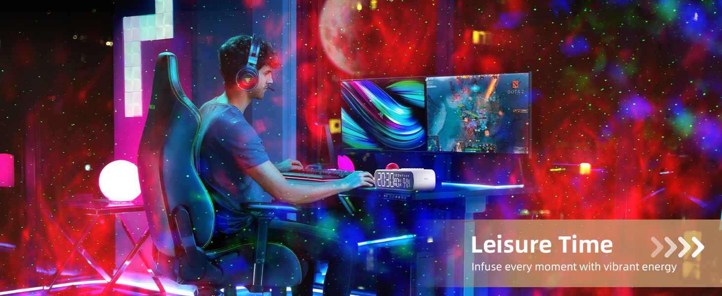 VOILEIPAGI White Noise Sound Machine with Nightlight &amp; Alarm Clock