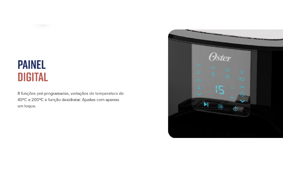 Fritadeira Ultra Digital 2 em 1 Inox 4,8L Oster com Painel Touch