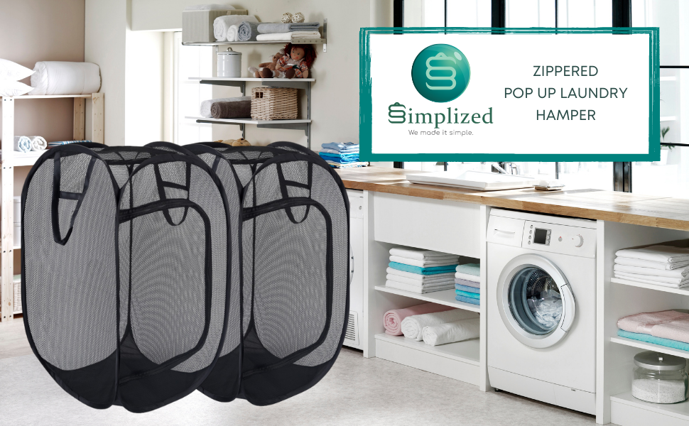 Simplized Popup Laundry Hamper (1 & 2 Pack) Foldable Popup