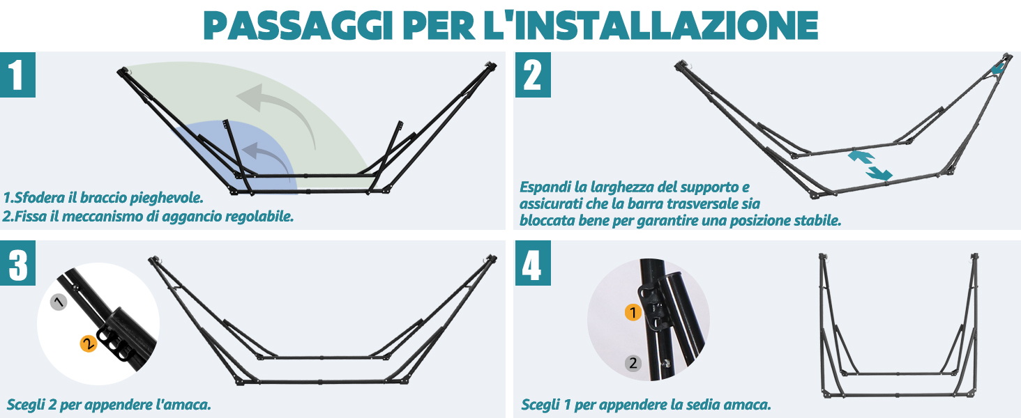 supporto amaca da giardino