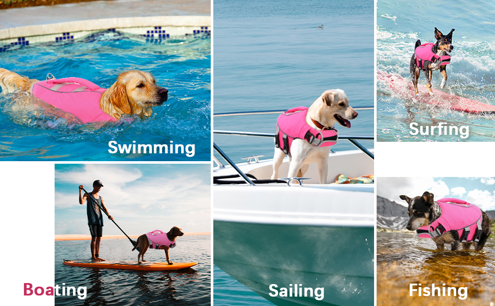 dog life jacket vests swimming boating lifejacket small medium large shark fin mermaid