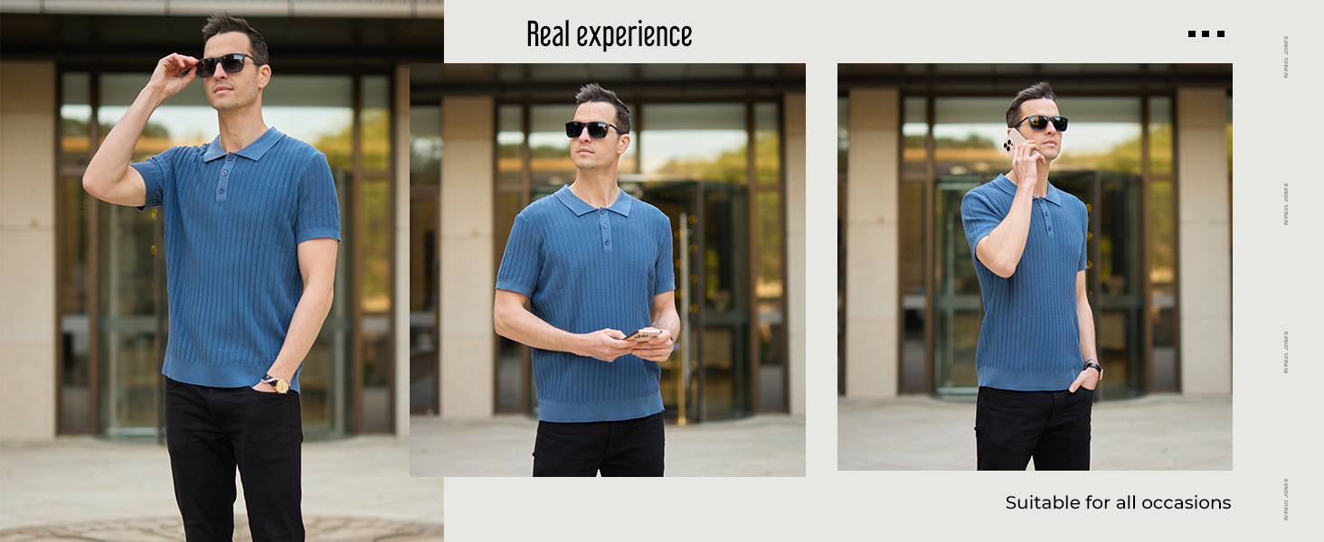 mens summer golf shirts casual short sleeve knit collared shirts fashion textured polo t shirt