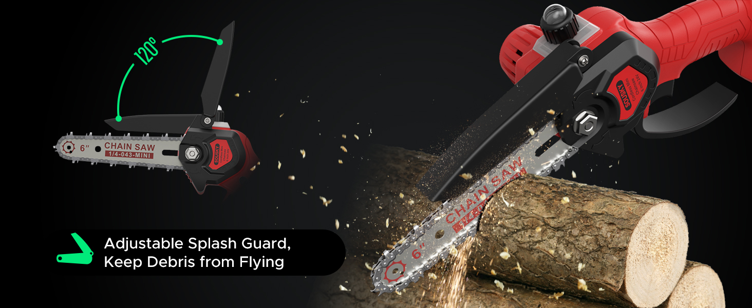 Mini Chainsaw 6 Inch Cordless, Light Electric Small Handheld Chainsaw with Auto