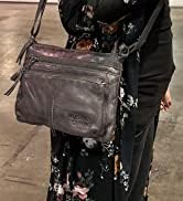 RUSTIC TOWN Leather Crossbody Bag for Women - Washed Leather Travel Sling Bag Purse Hobo Handbags...