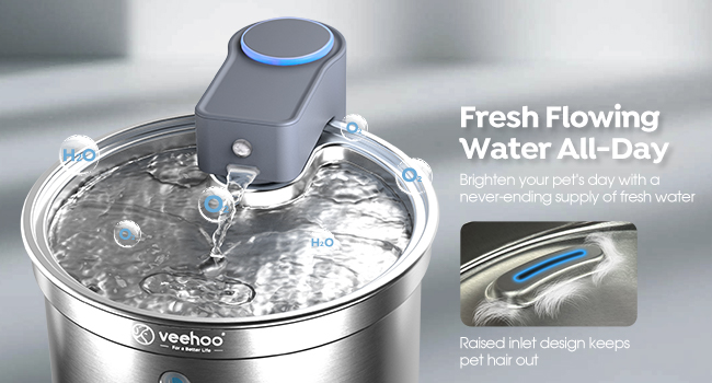 cat water fountain stainless steel