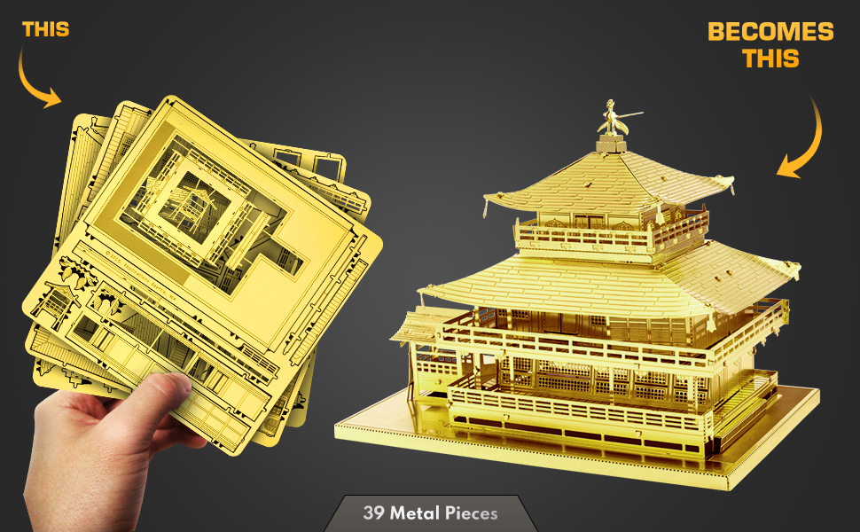 Amazon.com: Metal Earth Gold Kinkaku-ji 3D Metal Model Kit