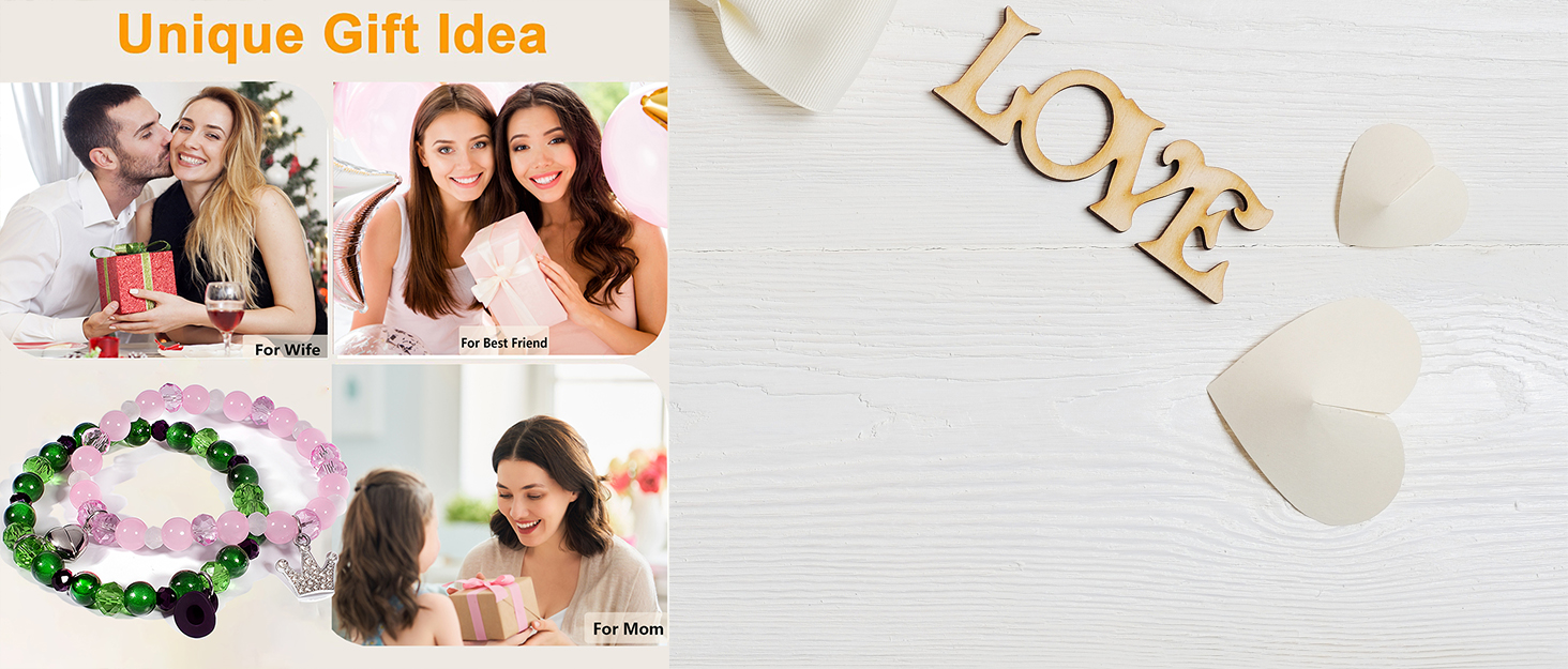 Elphaba Galinda Friendship Matching Bracelets - Rhinestone Crown Witch Hat Matching Bracelets 