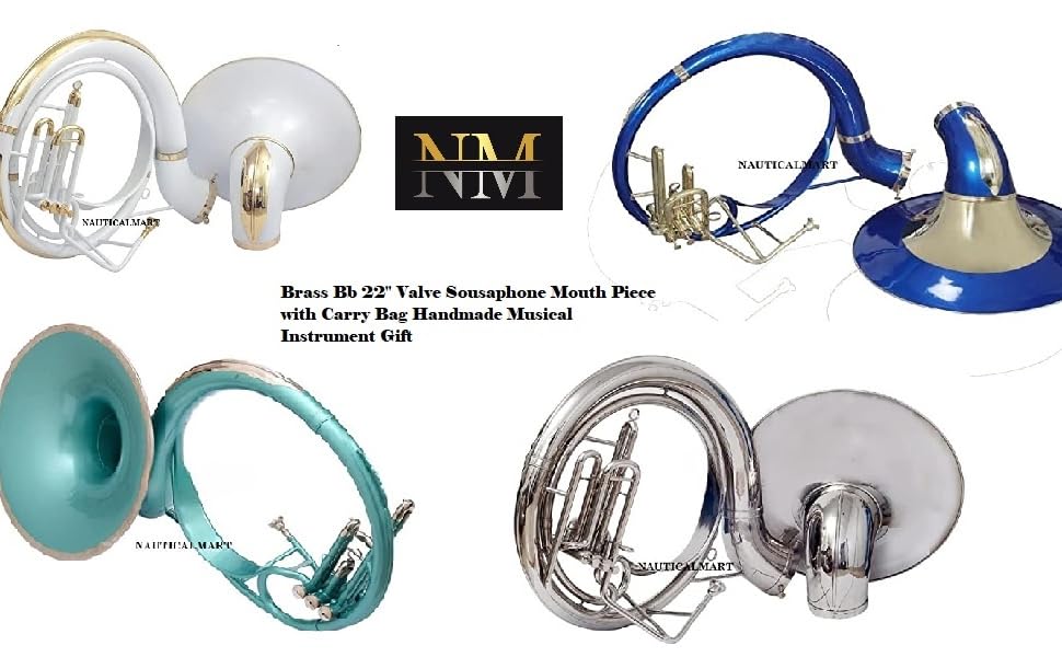 Brass Bb 22" Valve Sousaphone Mouth Piece with Carry Bag