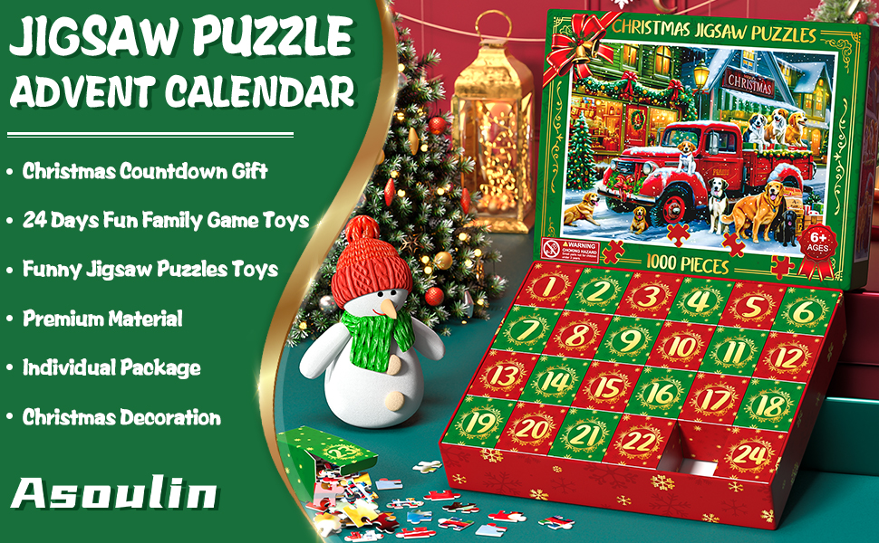 Asoulin Puzzle Advent Calendar 2024 Adults Kids, 1000 Piece