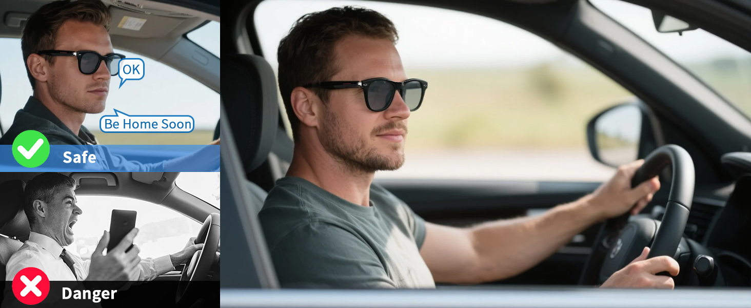 AI glasses for men & women, smart bluetooth glasses with voice assistant activation