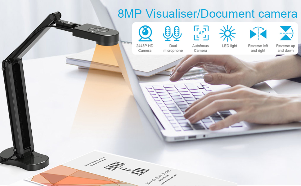 THUSTAR Visualiser 8MP, Document Camera/cam 4K with A3 format, LED