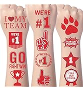Red Team Spirit Temporary Tattoos - Gameza 138PCS Red Spirit Party Favors Decorations Supplies Gl...