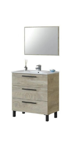 Abitti Mueble Lavabo de baño o Aseo con lavamanos de cerámica ...