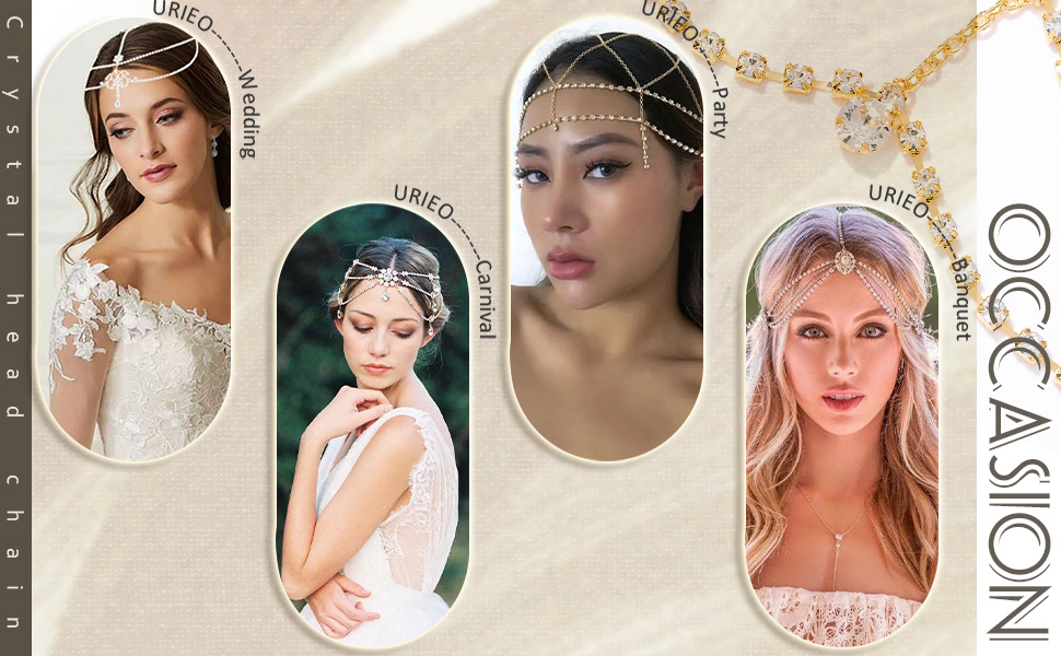 Rhinestone Cap Headpiece Gold Crystal Flapper Head Chain Tassel Gatsby 