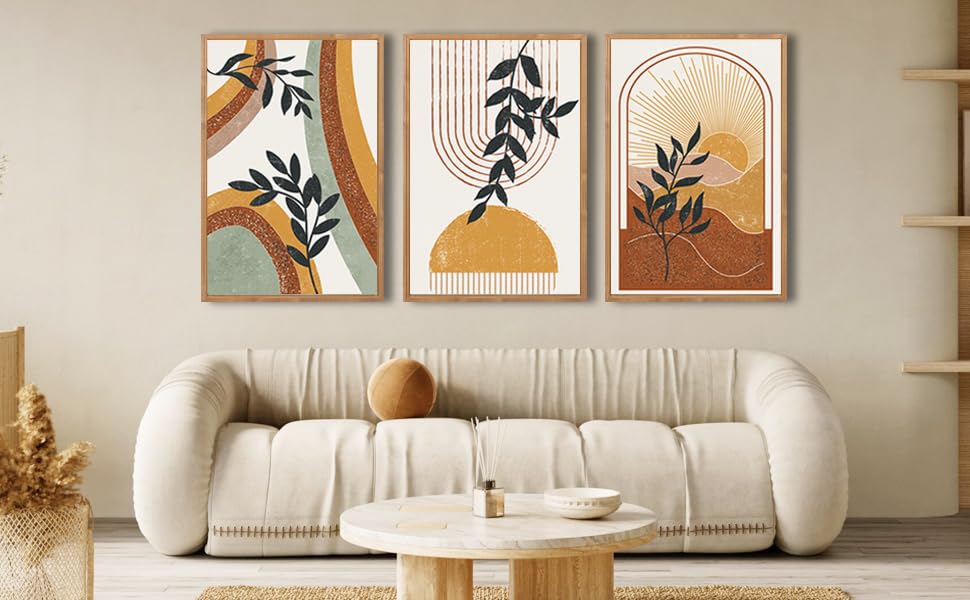 Amazon.com: AUIAU Framed Boho Canvas Wall Art Mid Century