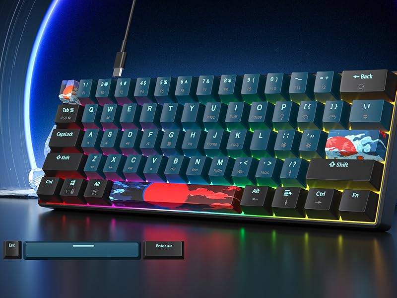 blue gaming keyboard 60%