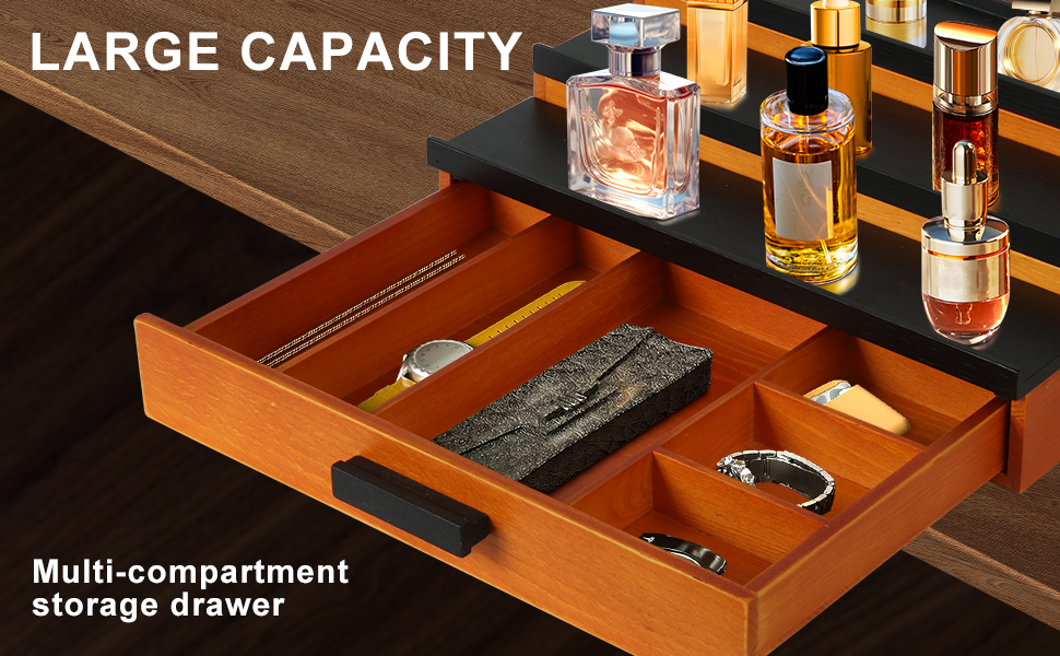 SOOKU Wooden Cologne Organizer for Men Women,Cologne Tray