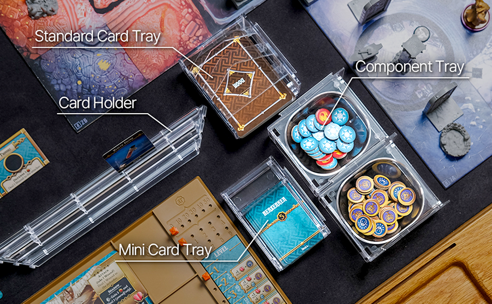 BoardM Connectable Board Game Card Tray [4 Pack