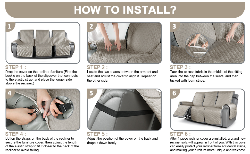 TAOCOCO Recliner Sofa Slipcover Couch Covers for 3 Cushion