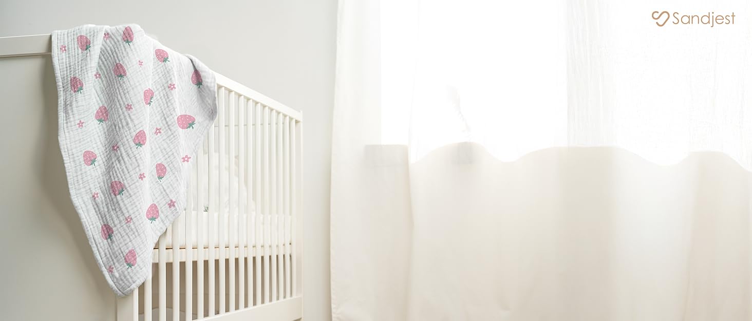 SANDJEST Minky Blankets with Muslin and Dotted Fleece