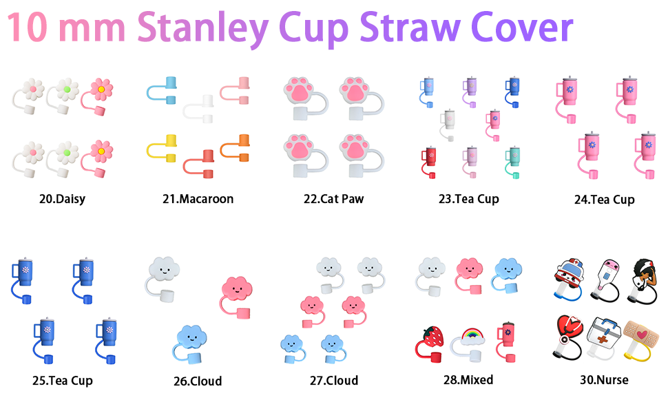 Mikinya 6PCS Drinking Straw Cover, Silicone Straw Covers