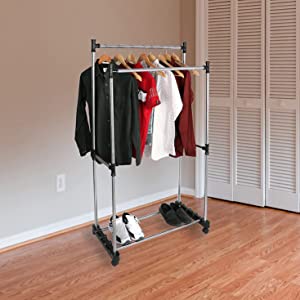 Double Pole Cloth Rack 8 Double Pole Telescoplc Clothes Rack