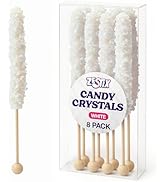 White Rock Candy Sticks – Tropical Flavor – 8 Count – Individually Wrapped – Cocktail Garnish, Pa...