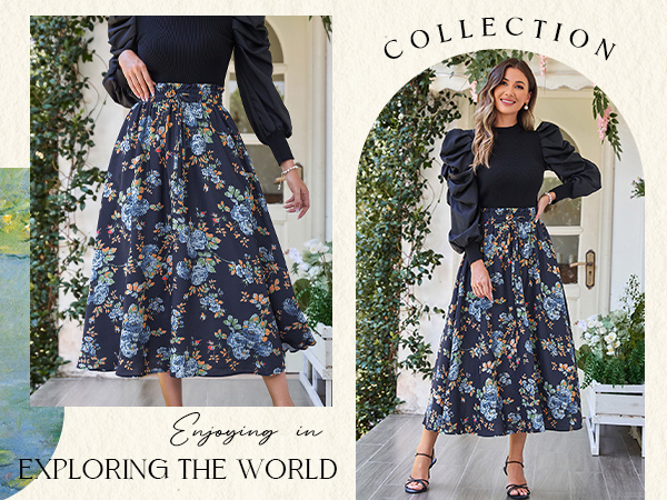 Amazon.com: Victorian Skirt for Women Cottagecore Long Flowy A