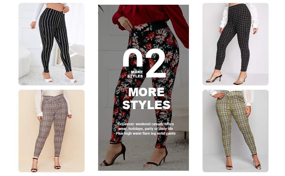 WDIRARA Women's Plus Size Camo Print Tie Front Stretch Skinny Long Pants