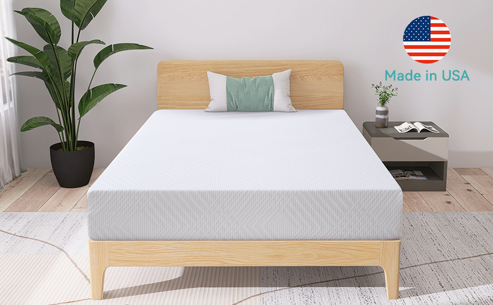Opoiar 10 Inch Green Tea Memory Foam Mattress/Made in USA