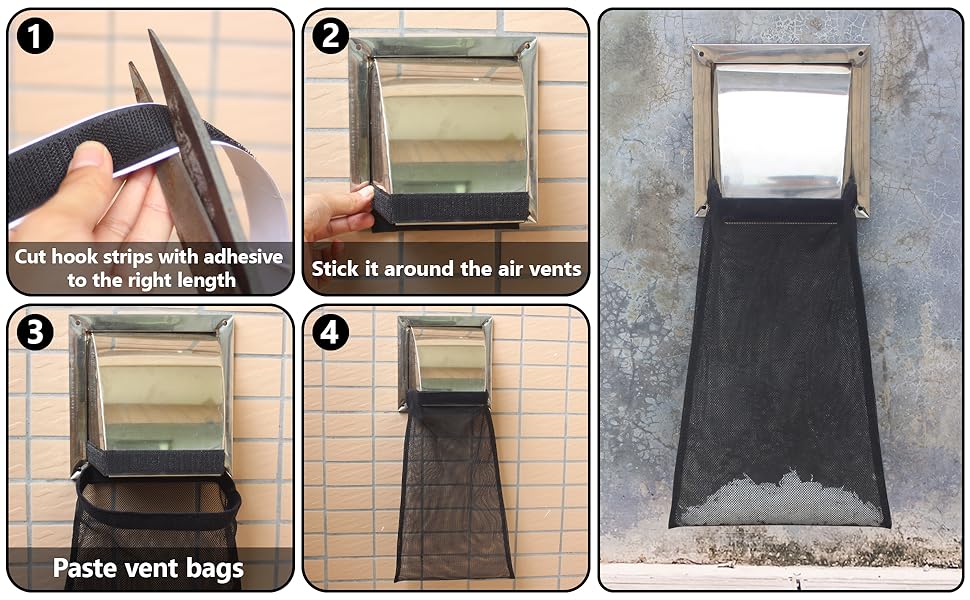 4 قطع من مجففات الوبر - كيس مصيدة الوبر بفتحات تهوية للمجفف في الهواء الطلق لجمع الغبار والوبر 21 ايه