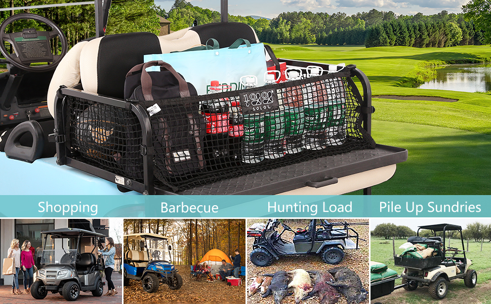 10L0L 4 Passenger Golf Cart Cargo Net for Car