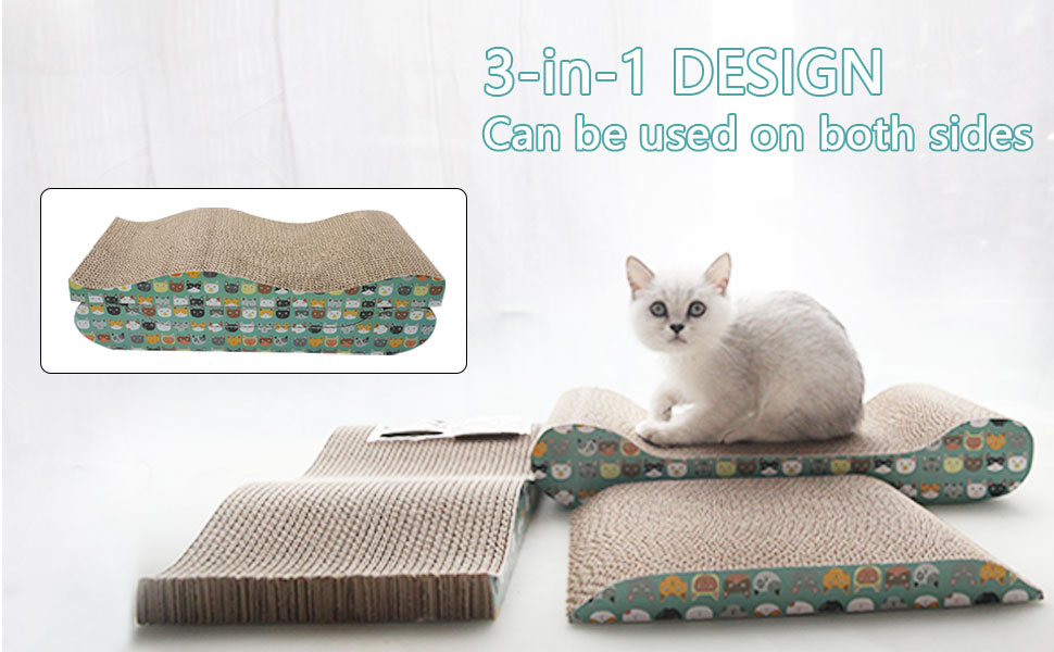 RUMUUKE Cat Scratcher Pad Cardboard Lounge Bed Corrugated