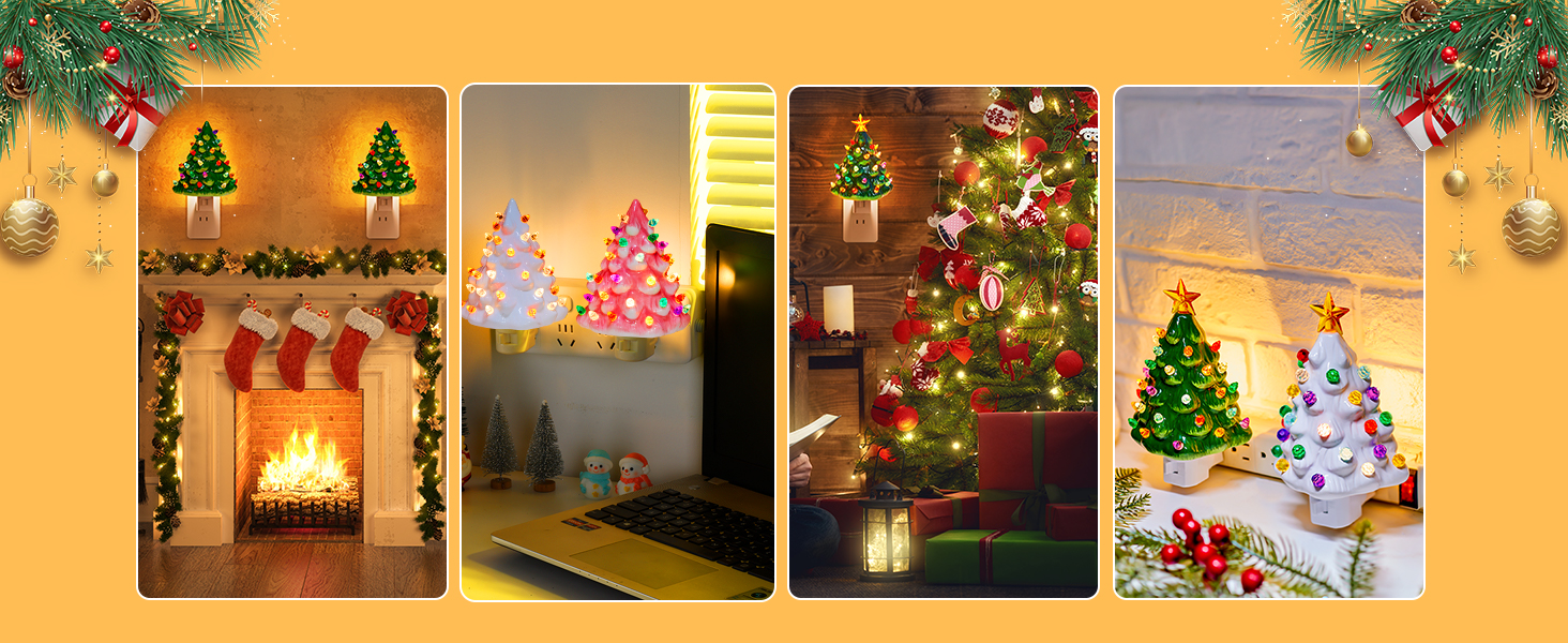 Ceramic Christmas Tree Night Light