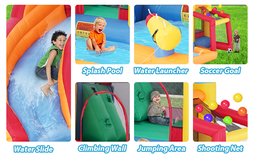 7 in 1 Inflatable Water Slide, Inflatable Water Bounce Park