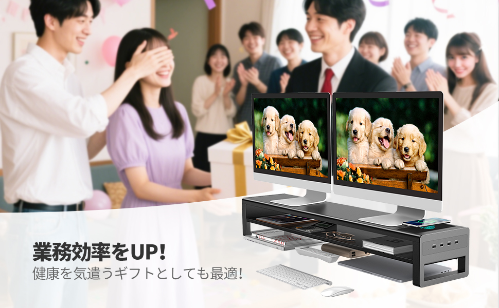 Amazon.co.jp: STARSIKIデュアル モニター台 2段式 モニター