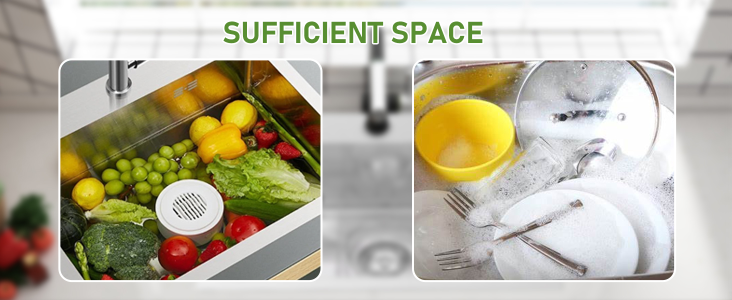 The sink enough to soak all your vegetables, fruits, or pots and pans