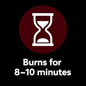 burns for 8-10 minutes