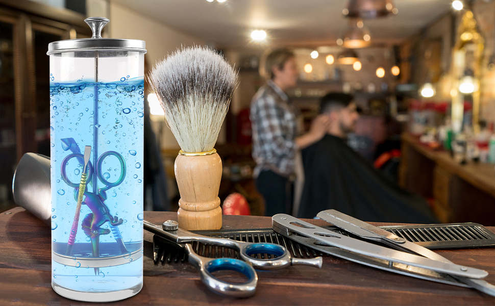 BOMOQING 35 Oz Barbicide Disinfectant Jar,Disinfectant Jar